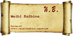 Weibl Balbina névjegykártya